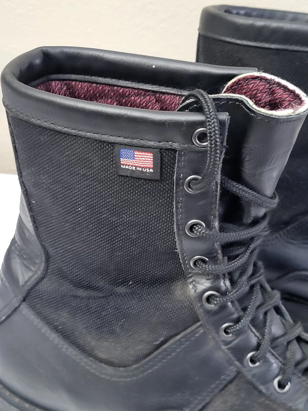 Danner Acadia Men's Black Leather Combat Boots - Sturdy Lace-Up Work Boot Sz 10
